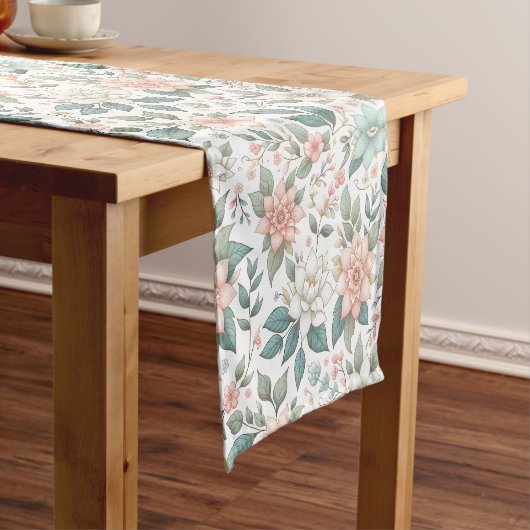 Bloeiende Elegance Table Runner Korte Tafelloper (Voorbeeld)