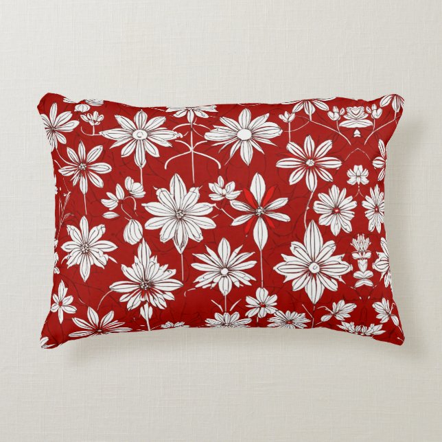 Bloeiende Elegantie: Bloemen Sierkussen Accent Kussen (Voorkant)