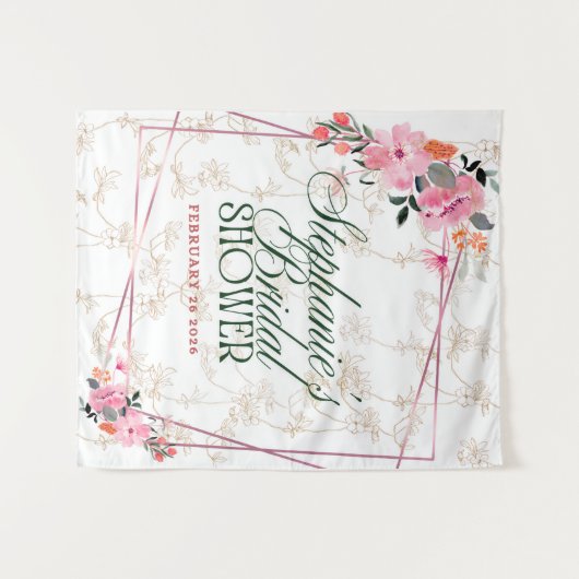 Bloeiende elegantie: een bloemige fantasie wandtap wandkleed (Voorkant (horizontaal))