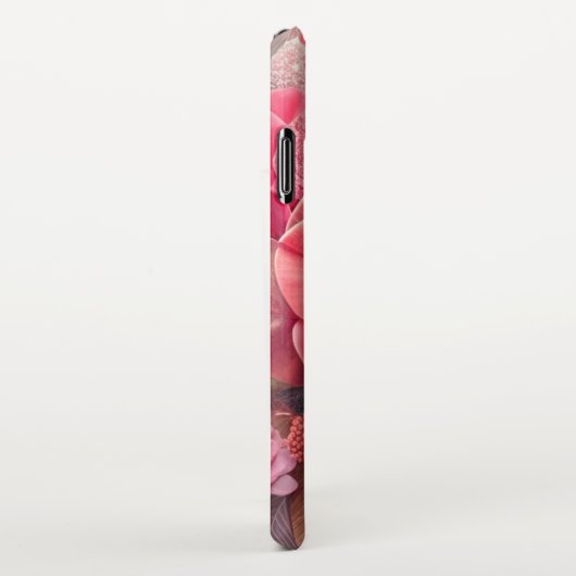 Bloeiende Elegantie Fluweel Pastel Bloemen & Abstr iPhone Hoesje (Rechterkant)