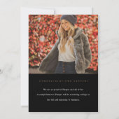 Bloeiende Elegantie Foto Afstuderen Aankondiging (Achterkant)