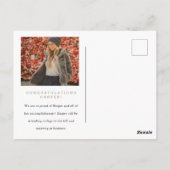 Bloeiende Elegantie Foto Afstuderen Aankondiging Briefkaart (Achterkant)