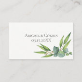 Bloeiende Eucalyptus Bruiloft Website Details Informatiekaartje (Achterkant)