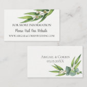 Bloeiende Eucalyptus Bruiloft Website Details Informatiekaartje (Voorkant / Achterkant)