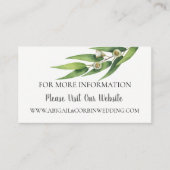 Bloeiende Eucalyptus Bruiloft Website Details Informatiekaartje (Voorkant)