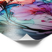 Bloeiende fantasie: een levendige bloemengouache foto afdruk (Hoek)