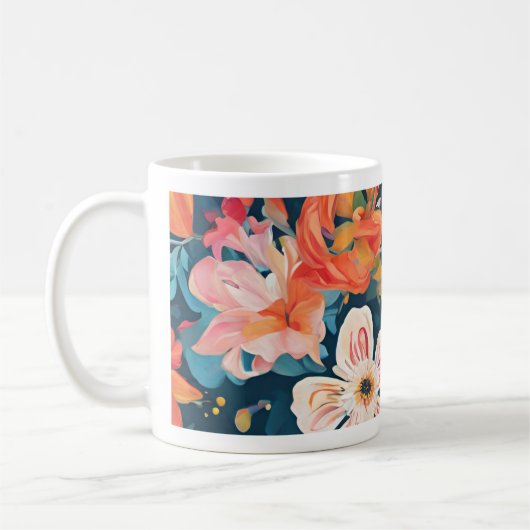 Bloeiende Floral Digital Art Collectie Koffiemok (Links)