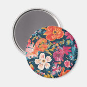 Bloeiende Floral Digital Art Collectie Magneet (Voorkant / Achterkant)