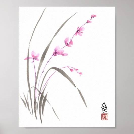 Bloeiende fluisterorchidee poster (Voorkant)