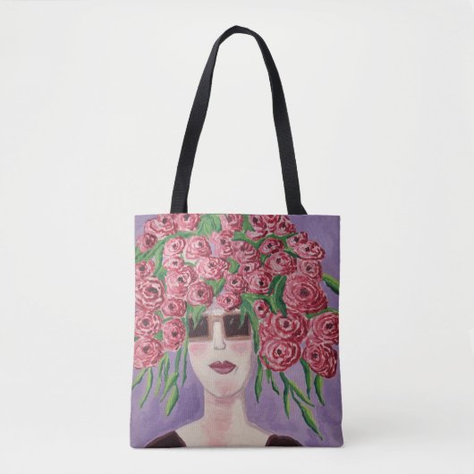 Bloeiende Gedachten: Mode Ontmoet Flora Tote Bag (Voorkant)