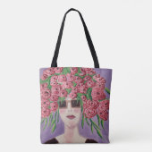 Bloeiende Gedachten: Mode Ontmoet Flora Tote Bag (Achterkant)