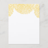 Bloeiende Geel Chrysanthemum Bruiloft Informatiekaartje (Achterkant)