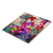 Bloeiende geisha Keramische Tegel Tegeltje (Zijkant)