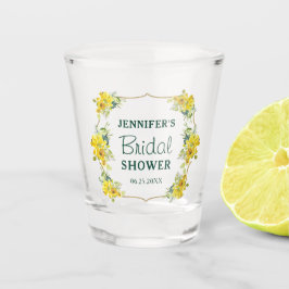 Bloeiende Gele Lente Bloemen Bruidsdouche Shot Glas