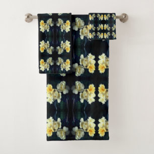 Bloeiende gele rozen Abstract Bad Handdoek