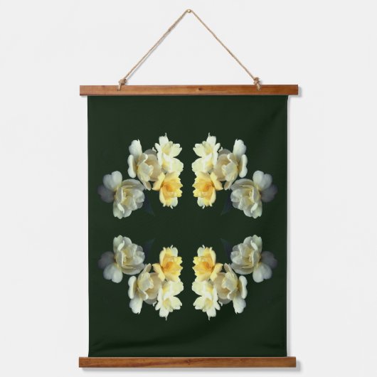 Bloeiende gele rozen Abstract Hangend Wandkleed (Voorkant)