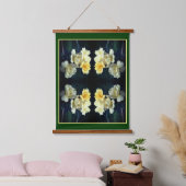 Bloeiende gele rozen Abstract Hangend Wandkleed (Slaapkamer)