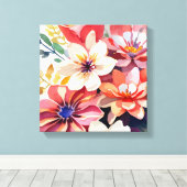 Bloeiende gelukzaligheid Bloemen Canvas Kunst (Insitu (Houten vloer))