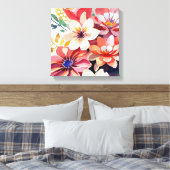 Bloeiende gelukzaligheid Bloemen Canvas Kunst (Insitu (Slaapkamer))