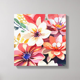 Bloeiende gelukzaligheid Bloemen Canvas Kunst