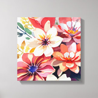 Bloeiende gelukzaligheid Bloemen Canvas Kunst
