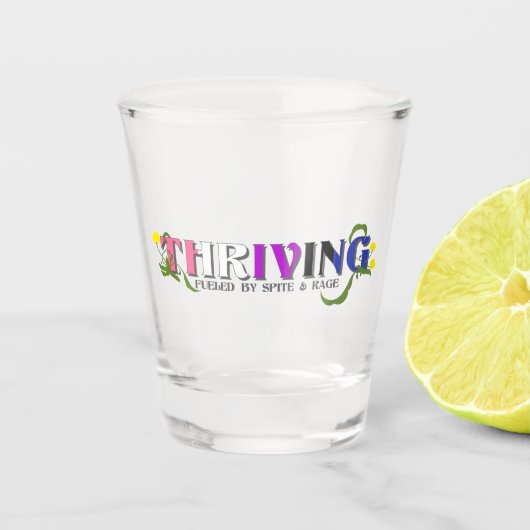 Bloeiende Genderfluïde Trots Shot Glas (Voorkant)