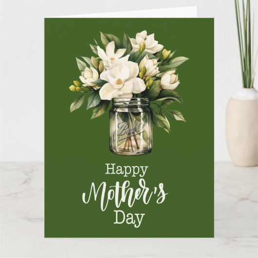 "Bloeiende genegenheid: Witte Gardenia Moederdag" Kaart (Voorkant)