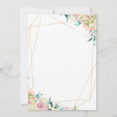 Bloeiende geometrische bruiloft uitnodiging (Achterkant)