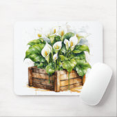 Bloeiende geplante Calla Lily Bloemen Muismat (Met muis)