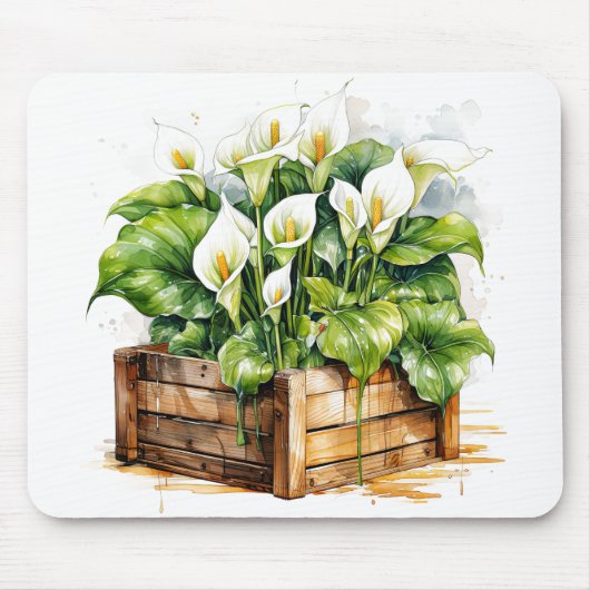 Bloeiende geplante Calla Lily Bloemen Muismat (Voorkant)