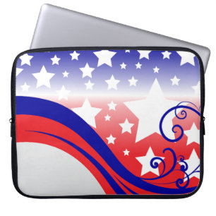 Bloeiende golven en sterren laptop sleeve