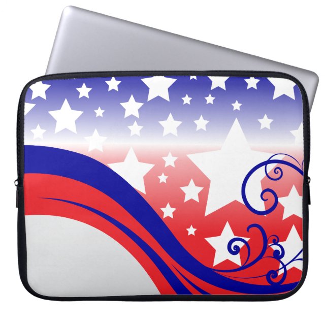 Bloeiende golven en sterren laptop sleeve (Voorkant)