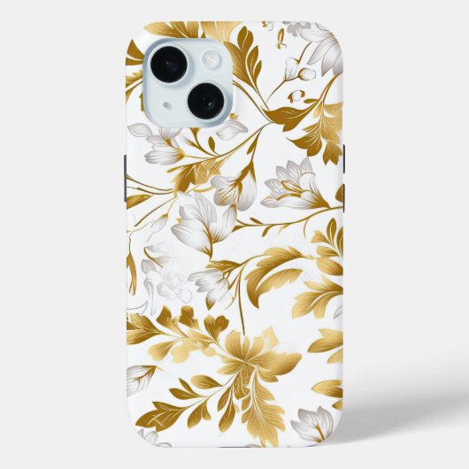 Bloeiende gouden bloemtak op witte achtergrond Case-Mate iPhone case (Achterkant)