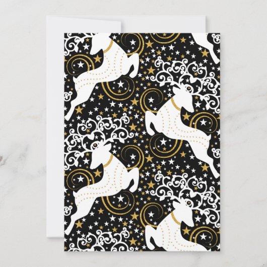 Bloeiende gouden kerst bloemenhert feestdagenkaart (Voorkant)