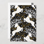 Bloeiende gouden kerst bloemenhert feestdagenkaart (Voorkant / Achterkant)