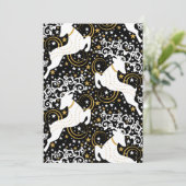 Bloeiende gouden kerst bloemenhert feestdagenkaart (Staand voorkant)