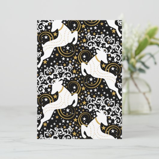 Bloeiende gouden kerst bloemenhert feestdagenkaart (Staand voorkant)