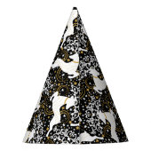 Bloeiende gouden kerst bloemenhert feesthoedjes (Achterkant)