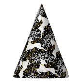 Bloeiende gouden kerst bloemenhert feesthoedjes (Links)