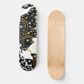 Bloeiende gouden kerst bloemenhert persoonlijk skateboard (Voorkant)