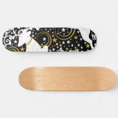 Bloeiende gouden kerst bloemenhert persoonlijk skateboard (Horizontaal)