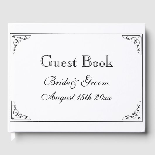bloeiende grens gepersonaliseerde retro bruiloft gastenboek (Voorkant)