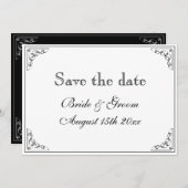 Bloeiende grens retro bruiloft bewaar de datumkaar save the date (Voorkant / Achterkant)