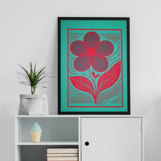 Bloeiende grillen: Retro Floral Poster