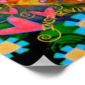 Bloeiende Groene Roze Bloemen  Inspirerend Poster (Hoek)