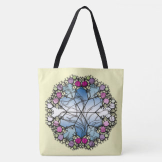 Bloeiende harmonie: de bloemencaleidoscoop tote bag