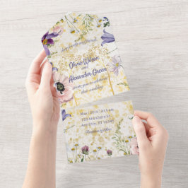 Bloeiende harmonie: lente serenade bruiloft all in one uitnodiging