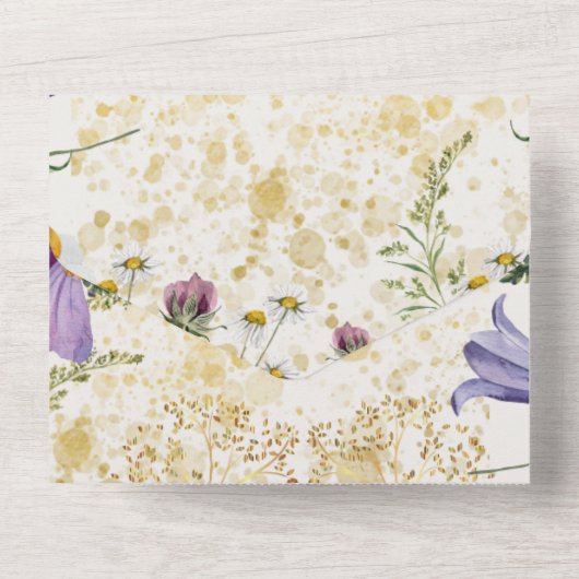 Bloeiende harmonie: lente serenade bruiloft all in one uitnodiging (Achterkant)