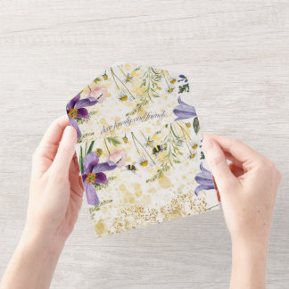 Bloeiende harmonie: lente serenade bruiloft all in one uitnodiging