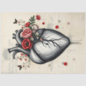 Bloeiende Hart & Flutterende Vleugels Decoupage Tissuepapier (Voorkant)